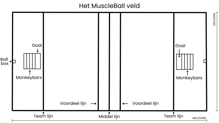 MuscleBall Veld Schets